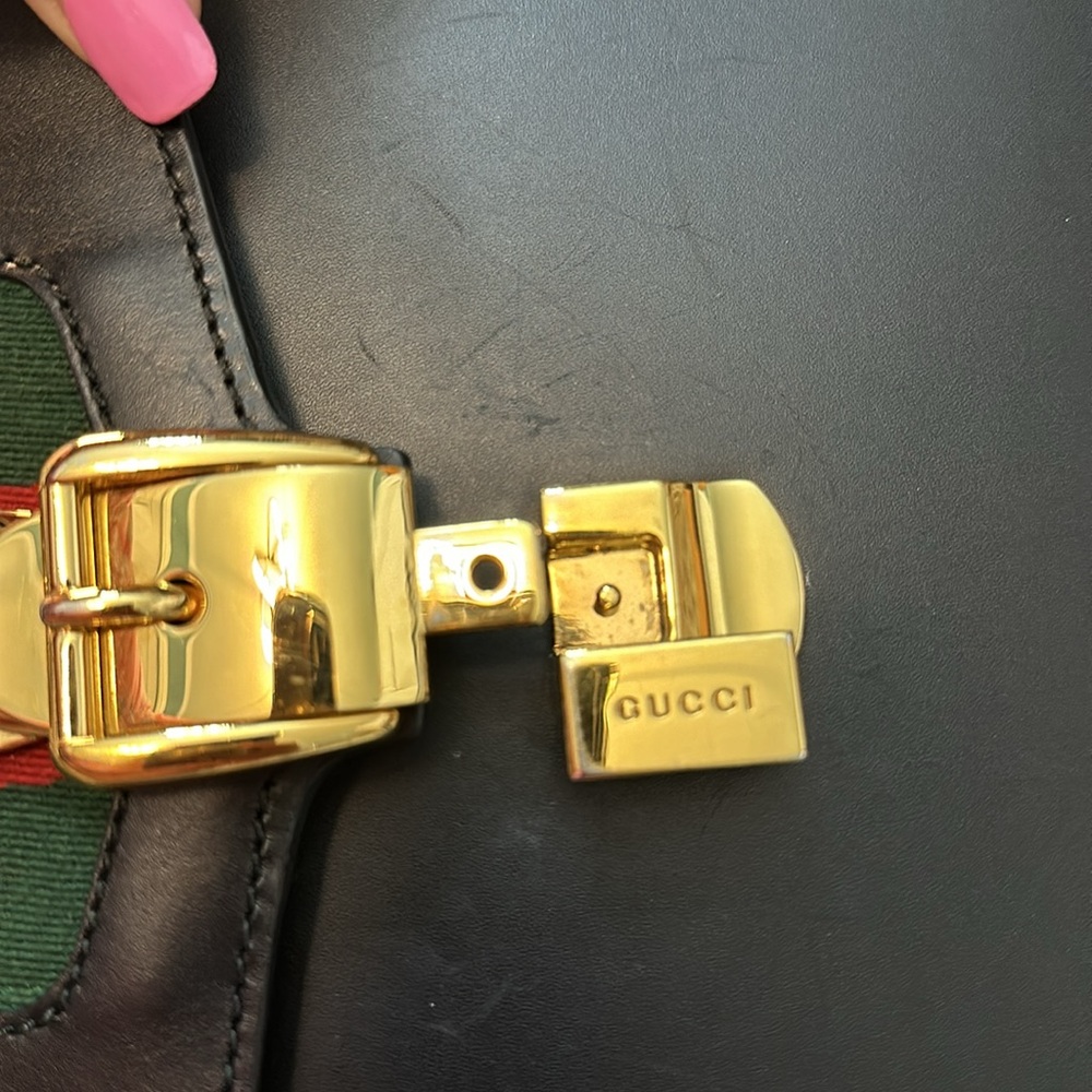 Gucci black leather, beautiful satchel purse Crossbody - Picture 5 of 9